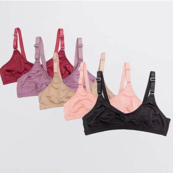 Kit 3 Sutiã Sem Bojo De Sustentação Reforçado Alça Larga Plus Size Microfibra