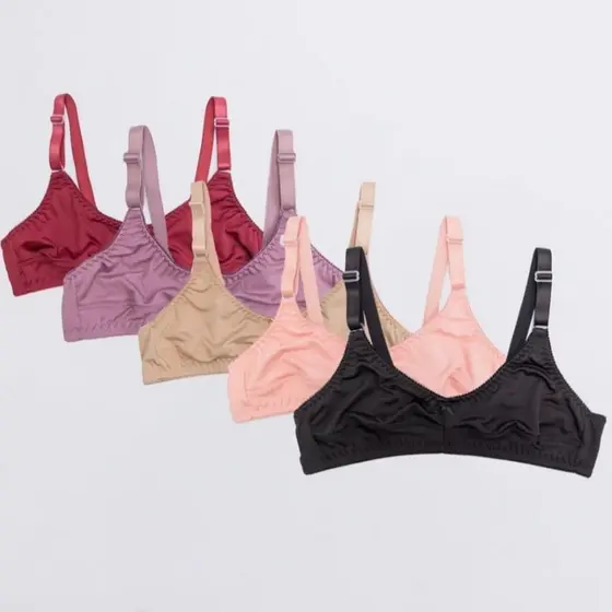 Kit 6 Sutiã Sem Bojo Plus Size De Sustentação Reforçado Alça Larga