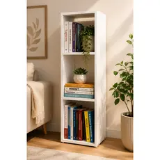Estante de Livros Colmeia Triplo Branco Decorativo Livreiro - Compmovel