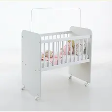 Mini Berço Com Colchão Rodinhas e Suporte de Mosquiteiro