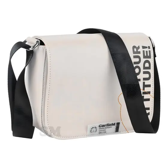 Bolsa Transversal Casual Com Botão Imã E Zíper Off White