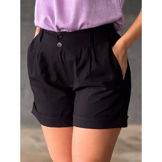 Short Feminino Viscolinho Curto Com Elástico Tendência Verão Fresco e Confortável Changed