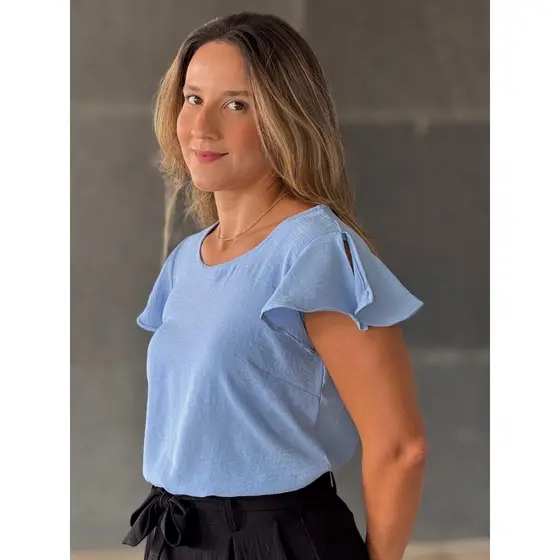Blusa Feminina Air Flow Manga Curta Open Flay Fresca Tendência Verão Básica