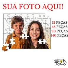 Quebra Cabeça Personalizado Presente 18x27 140 Peças em MDF Namorados Pais Casamento