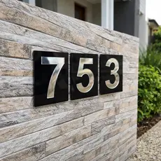 Placa Número Residencial Em Acrílico 10x8cm Para Casa Parede Identificação Residência