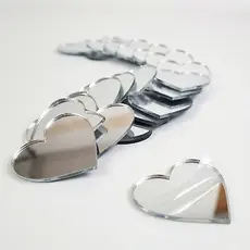 Kit Mini Corações Acrílico Espelhado 2cm Aplique Decoração