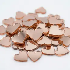 Kit Mini Corações Acrílico Espelhado 1cm Decoração Aplique
