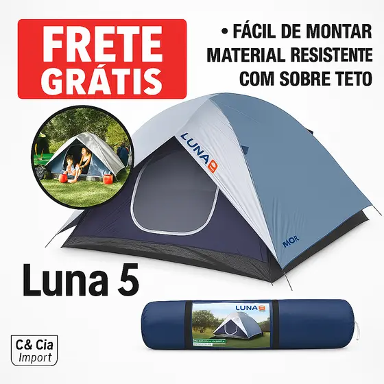 Barraca Camping Luna 5 Lugares Grande 5 Pessoas