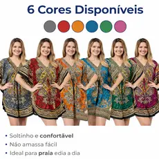 Kaftan Curta Indiano Lindas Estampas Moda Hippie Bata Boho Artesanal