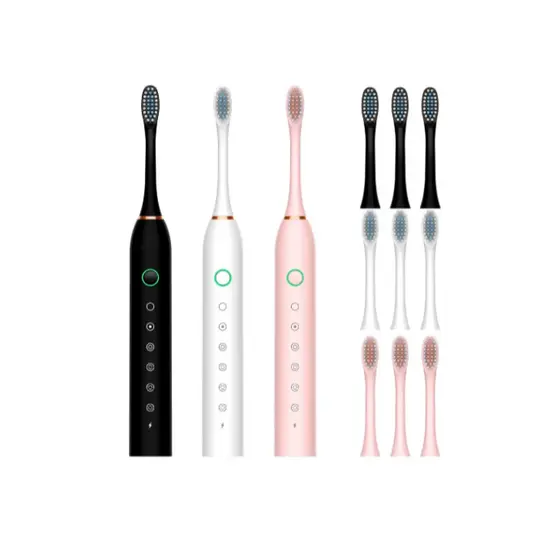 Escova De Dentes Elétrica Sônica Recarregável Usb 4 Cabeça