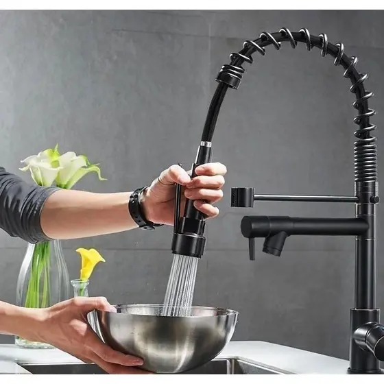 Torneira Cozinha Gourmet Bancada Monocomando Spray Extensor Torneira Cozinha Luxo Água Quente E Fria