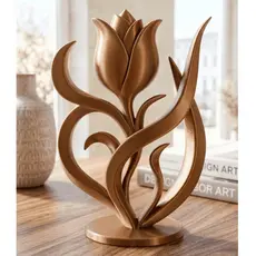 Flor Tulipa Articulada Abstrata Decoração Moderna Premium 3D - Escolha Suas Cores