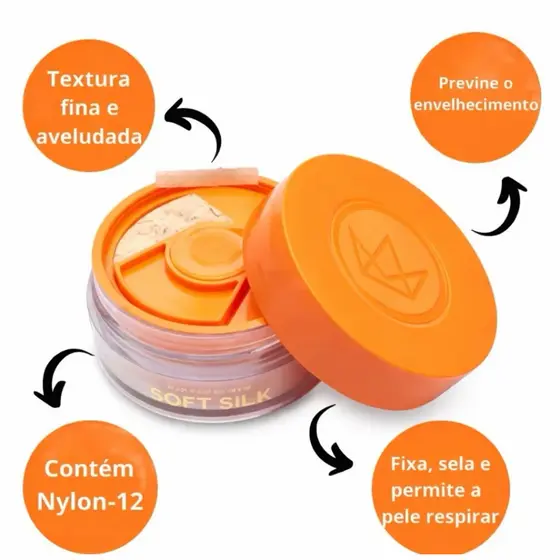 Pó Solto Mari Maria Soft Silk , Matte, Alta Fixação ,Pó Compacto Mari Maria soft sillk