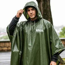 Capa De Chuva Poncho Impermeável Com Capuz Adulto Kala
