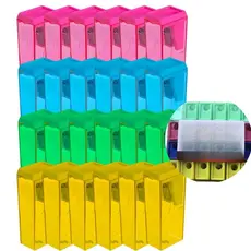 apontador de lapis manual colorido cores sortidas 6cm 24 unidades