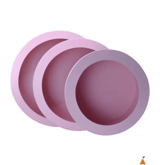 Trio de Nicho redondo Parede Mdf Pintado Rosa