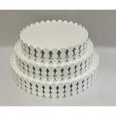 Trio Bandeja Perola Redonda MDF Pintado