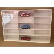 expositor 15 carrinhos branco +acrilico em mdf