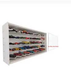 Expositor 50 carrinhos Hot Wheels 45graus + Acrílico