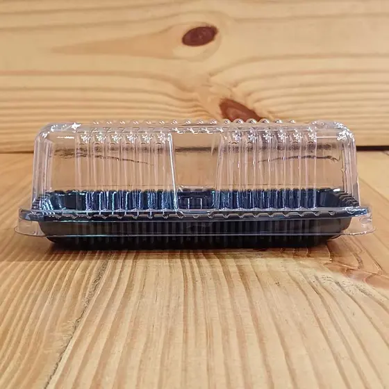 50 un. Embalagem p/ Bolo, Torta 400g G64M Base Preta, Tampa Cristal Galvanotek