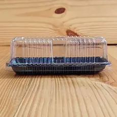 50 un. Embalagem p/ Bolo, Torta 400g G64M Base Preta, Tampa Cristal Galvanotek