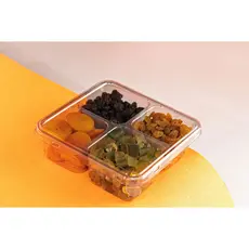 25 un Bandeja Petisqueira Quadrada 660ml c/ 4 Divisórias G544 Galvanotek