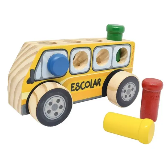 Brinquedo Educativo Bondinho Escolar de Encaixe