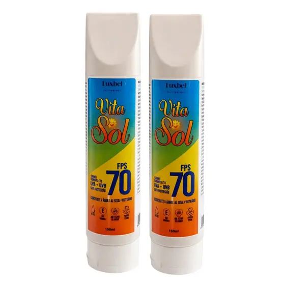 2 UND - PROTETOR SOLAR VITA SOL 70 FPS TOQUE SECO - 150 ML - LUXBEL