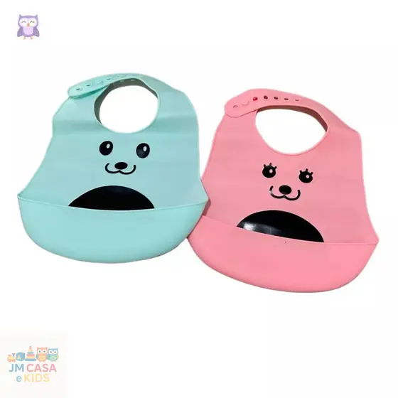 Babador Silicone Infantil com Regulador Pega Migalhas Ergonômico