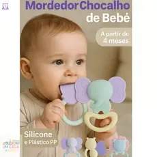 Mordedor Infantil Sensorial Bebê 4 modelos Sortidos 10x8 cm Seguro e Colorido