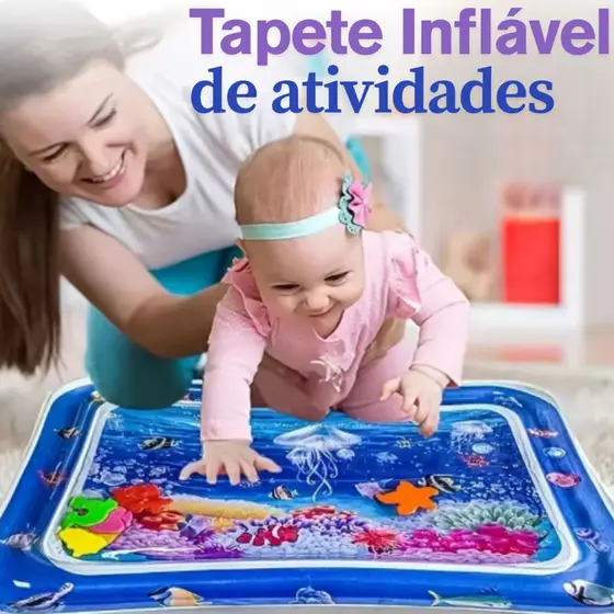Tapete de Atividades Sensorial para Bebê  Tummy Time Estímulo Motor e Cognitivo Fortalecimento