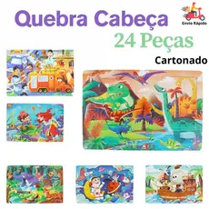 Jogos Quebra Cabeça Infantil 24 Peças Cartonado Educativo 22x15cm Diversão e Aprendizado