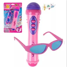 Kit Microfone + Óculos Infantil Com Som E Luz Girl Music Fashion