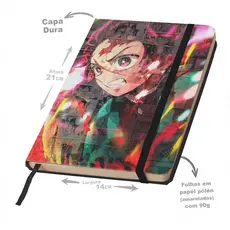Caderno SKETCHBOOK ou anotações DEMON SLAYER 21x14cm Capa dura.