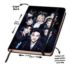 Caderno Sketckbook ou anotações STRAY KIDS capa dura 160 páginas