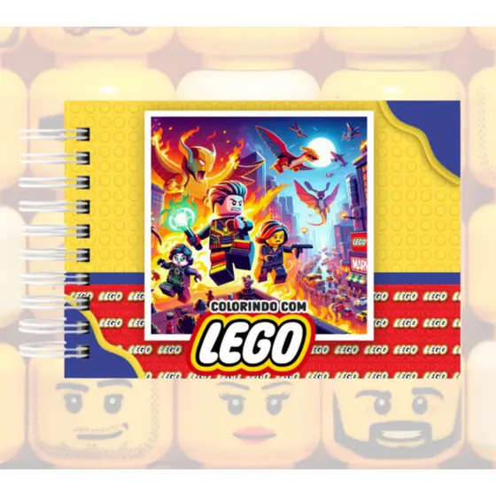 Livro de Colorir capa dura diversão com Lego - 50 desenhos