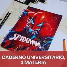 Caderno escolar 1 matéria HOMEM ARANHA Capa dura Universitário