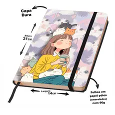 Caderno SKETCHBOOK ou anotações GATOS FOFOS  21x14cm