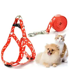 Coleira Guia Peitoral Para Cachorro Gato Ajustável Pet Cão Pequeno Porte