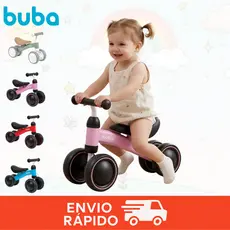 Bicicleta Infantil de Equilíbrio Buba Andador Bebê 4 Rodas Sem Pedal Educativa Primeiros Passos Menino Menina Mini Bike