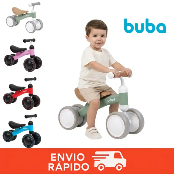 Bicicleta Equilíbrio Infantil Andador Sem Pedal 4 Rodas Bebê Buba Criança