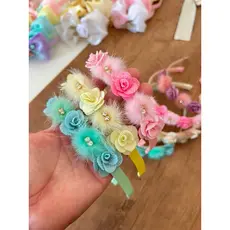 TIARA INFANTIL / TIARA POMPOM / TIARA FLOR