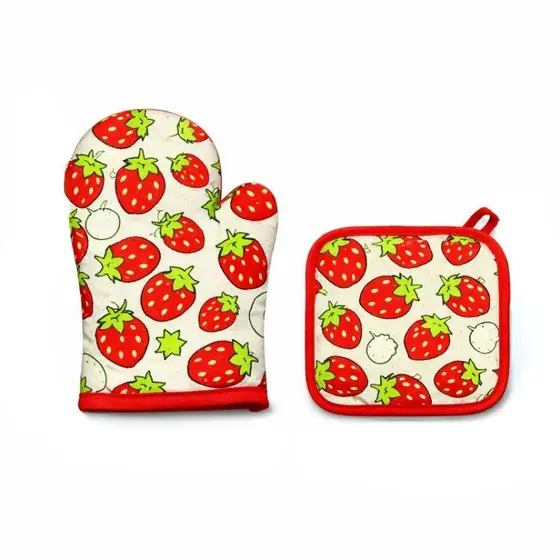 Luva Térmica E Pegador 2 Peças — Para Proteger as Mãos No Forno Ideal Para Cozinhas Domésticas e Profissionais