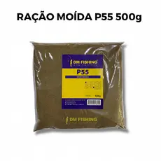 Ração De Peixe P55 Moída - 500g 55% de proteína. Indicada para preparação de isca e massas para pesca de peixes de água doce: Tilápia, pacu, tamba, corimba, matrinxã, bagre, catfish, carpa e outros. Carnívora.