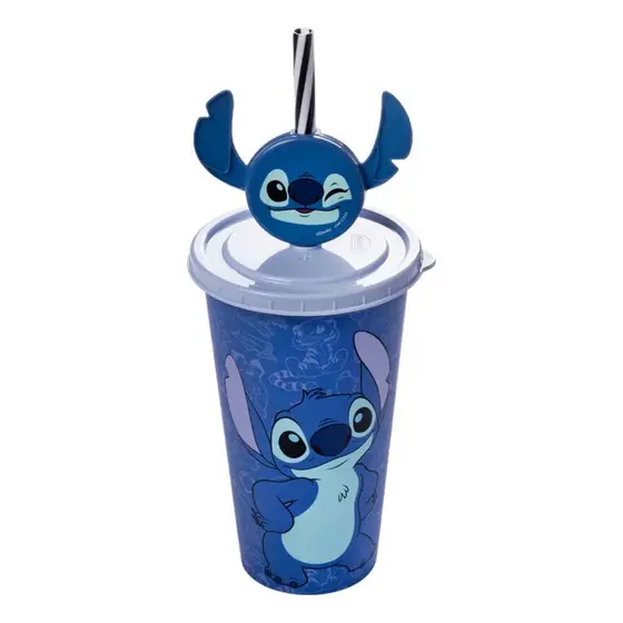 Copo Refrigerante 500ml com Canudo e Pin Stitch Plasútil
