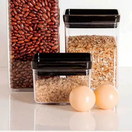 POTE HERMÉTICO LUMINI PORTA ALIMENTOS QUADRADO PRETO 225ML - PARAMOUNT