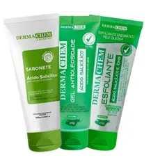 Kit SkincareLimpeza para Pele Oleosa e Acne Sabonete Esfoliante e Gel Dermachem