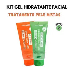 Kit Skincare Pele Mista Gel Hidratante Facial Clareador  Vitamina C e Ácido Salicilico Dermachem