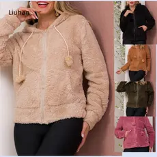 Liuhan Modas Moleton Liso Com Pelucia Casaco Feminina Inverno Outuno Z02