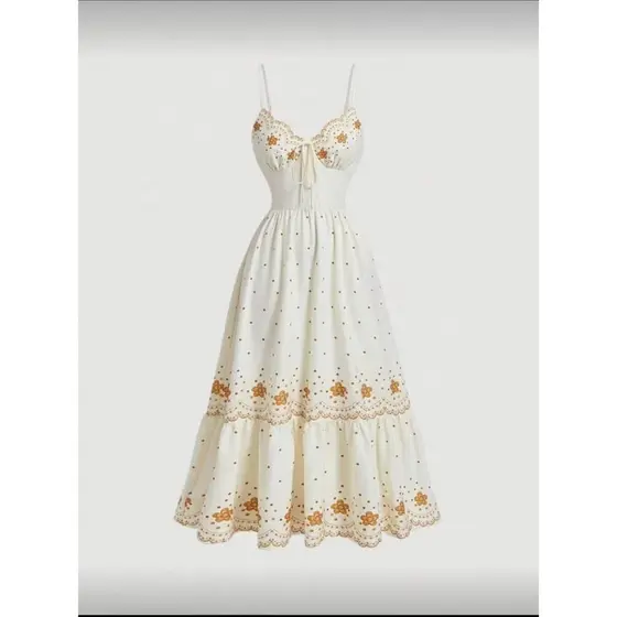 Vestido Longo Feminina Estampada Alça Verão Primavera Festa Praia Lançamento Boho Casual Nó Franzido Bainha com babado